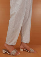 Zardi Chikankari Trouser White ZT232 Women 1pcs
