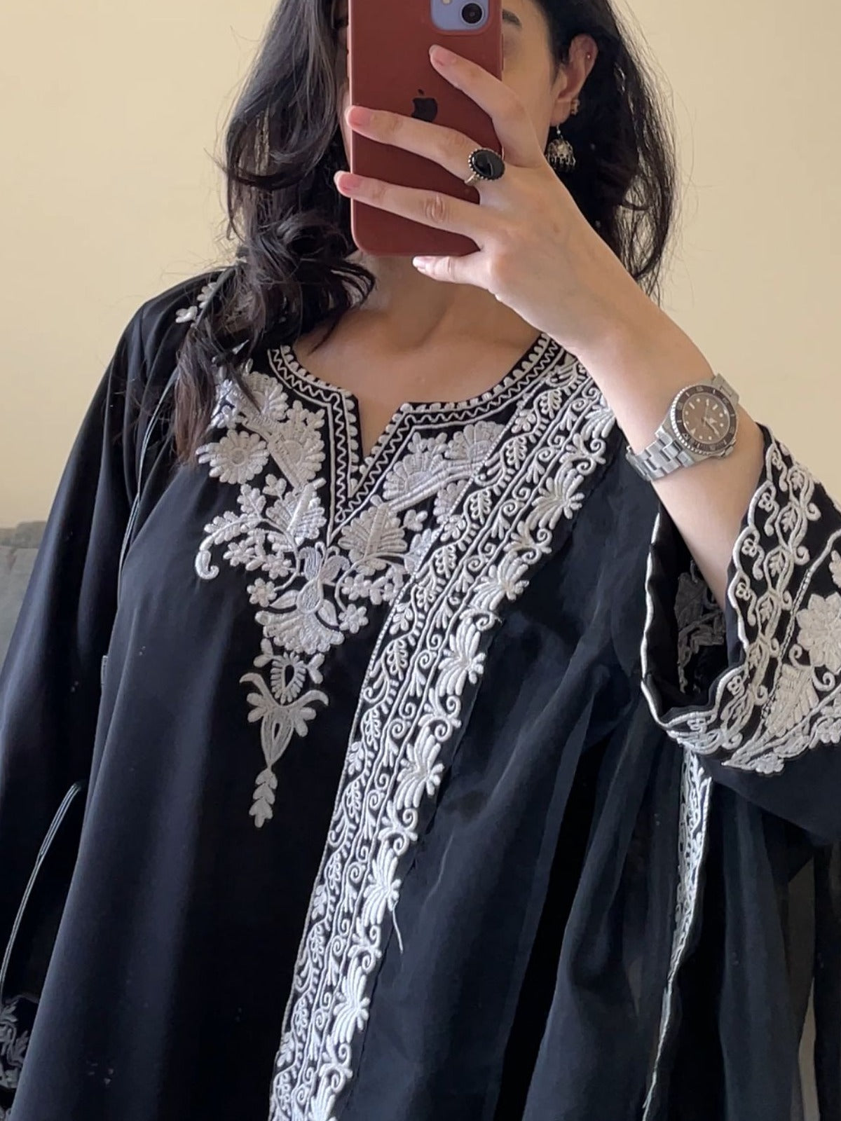 Ayesha B black and white emb Women 3pcs