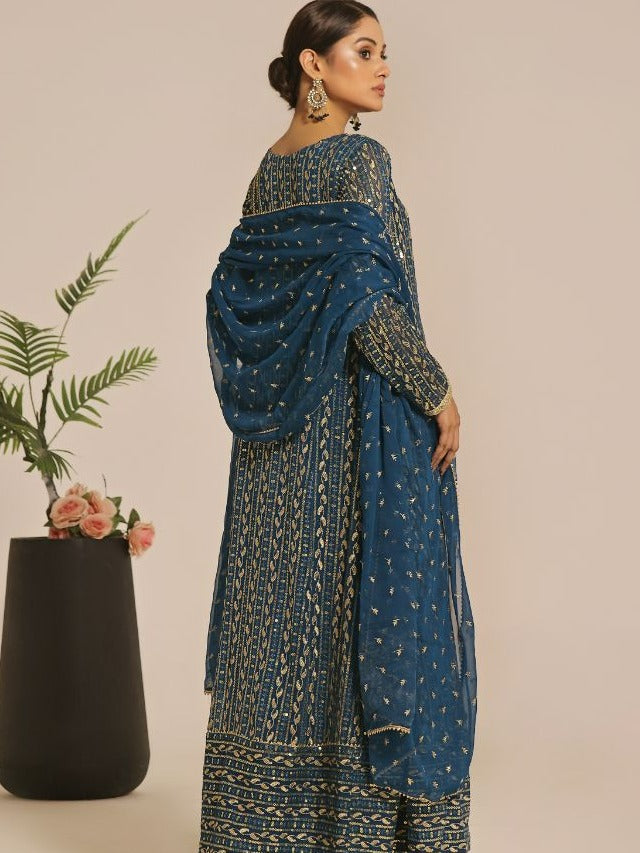 Ayesha Closet Resham Blue Vibes Women 3pcs