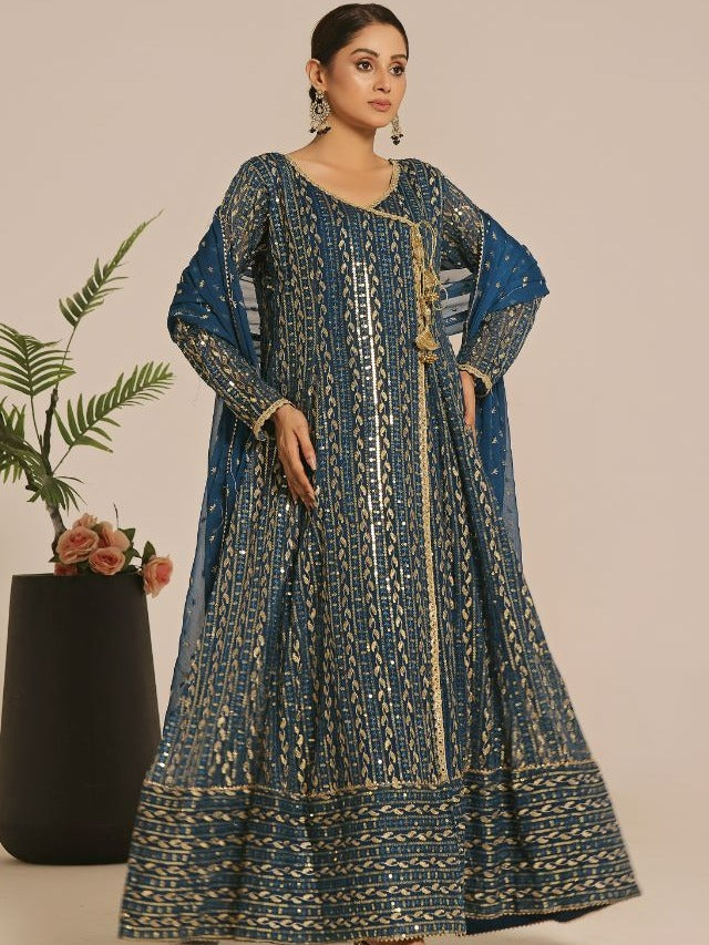 Ayesha Closet Resham Blue Vibes Women 3pcs
