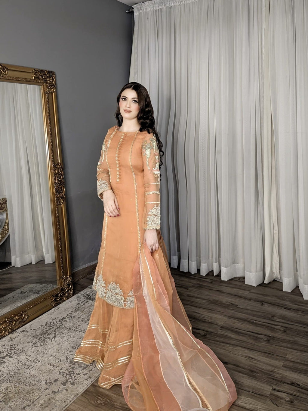 Hem Lotus Outfit Orange Women 4pcs