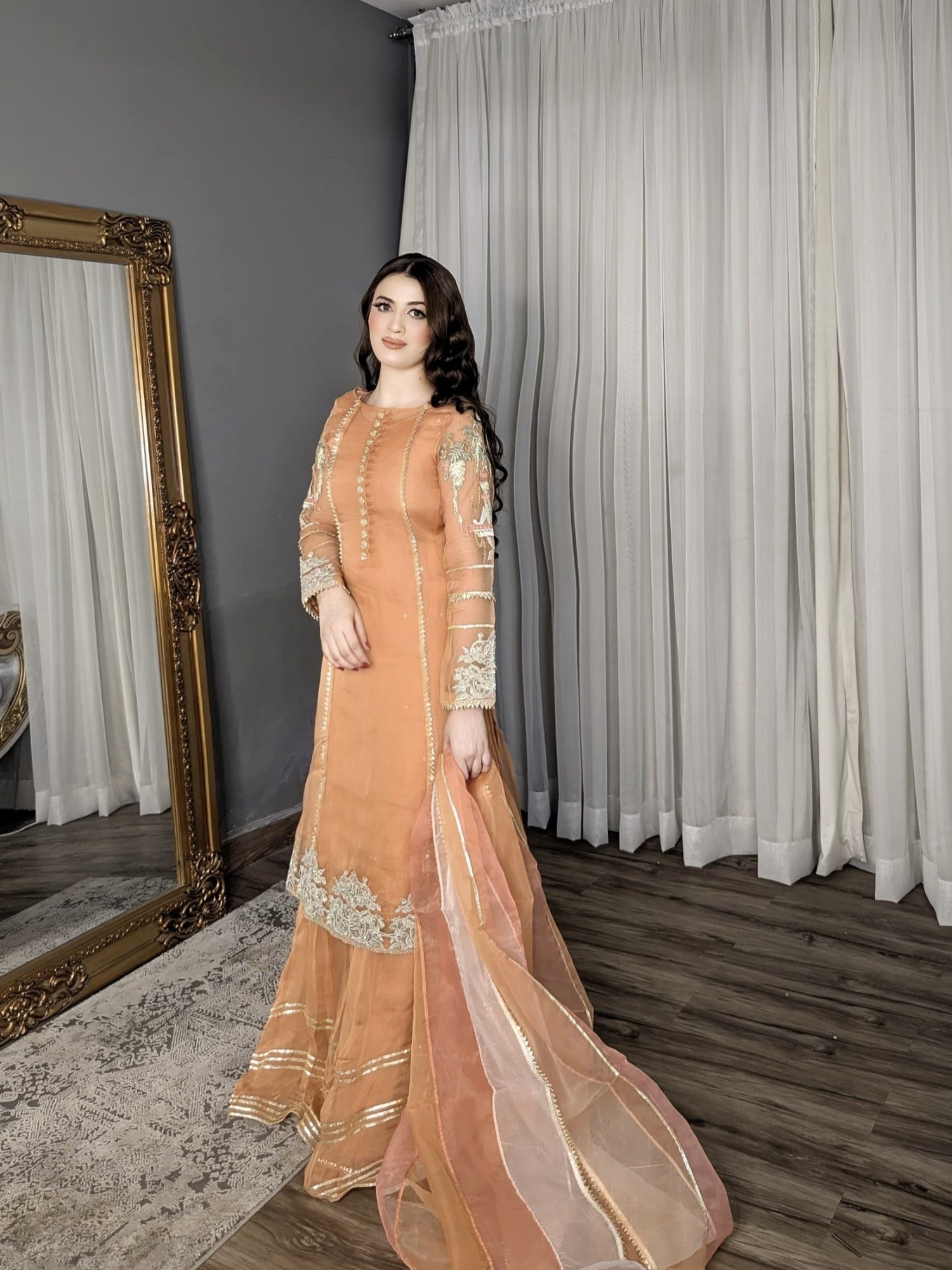 Hem Lotus Outfit Orange Women 4pcs