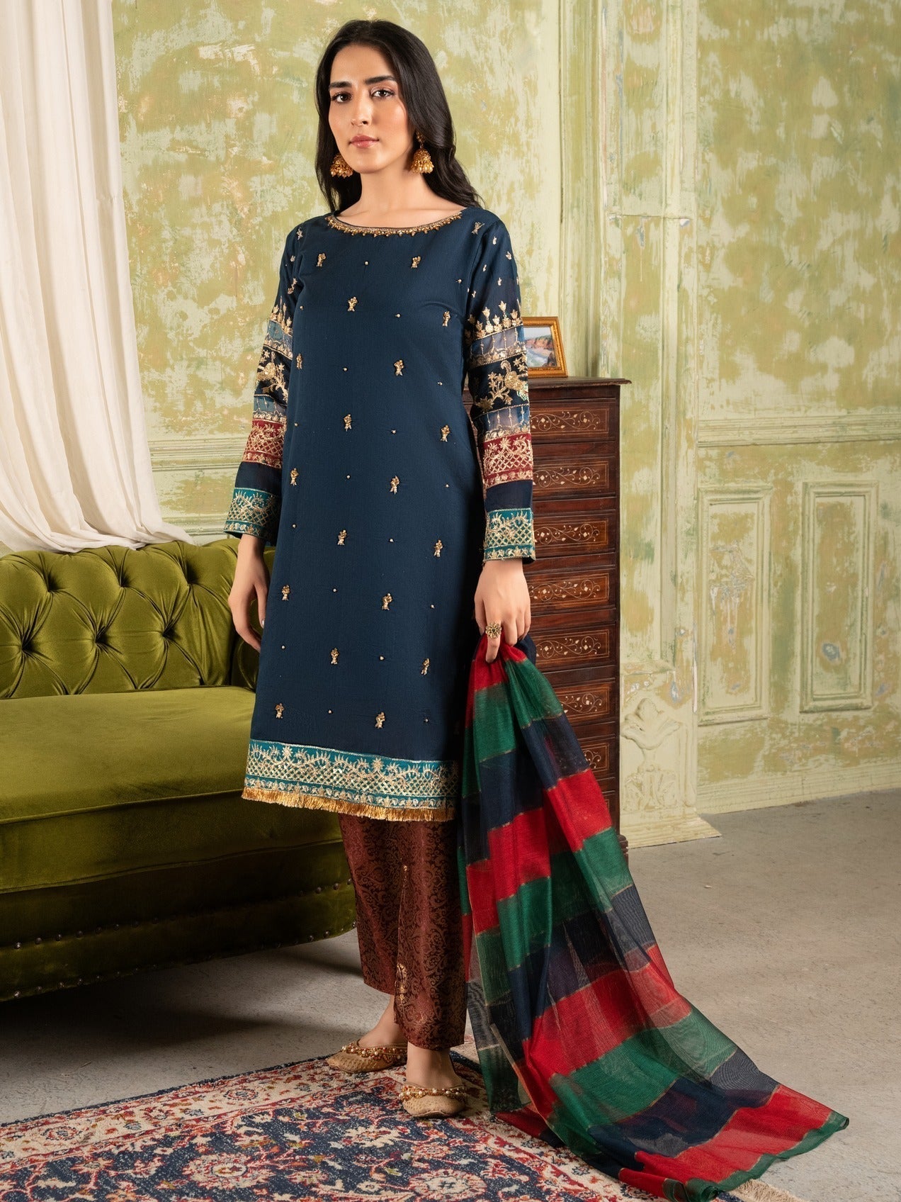 Four Season Boutique Afreen Peacock Women 3pcs