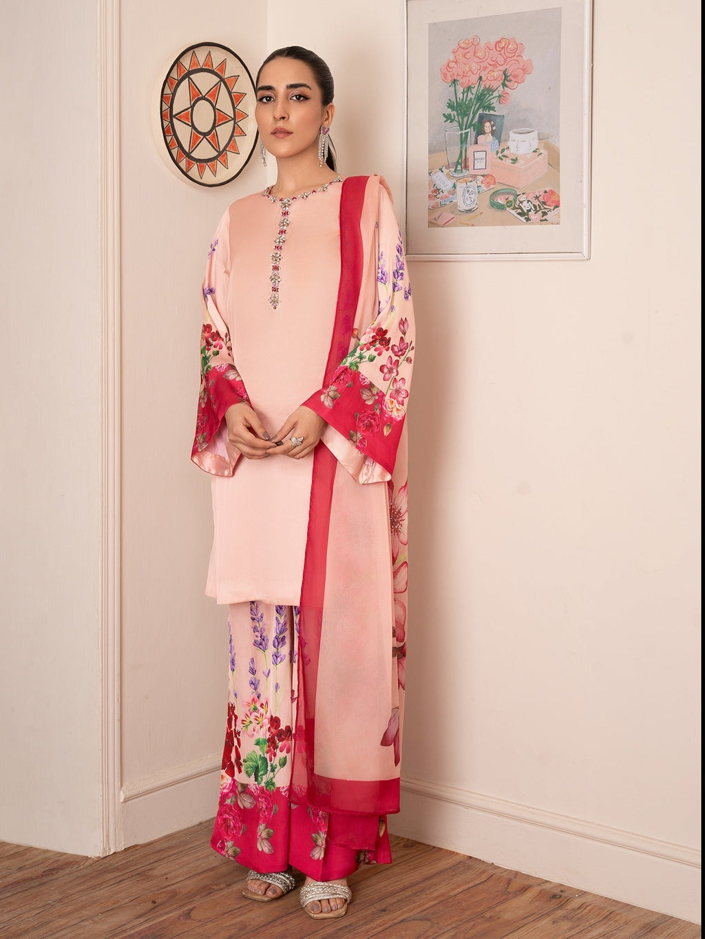Stitch Vibes Peach Pink Dress Women 3pcs
