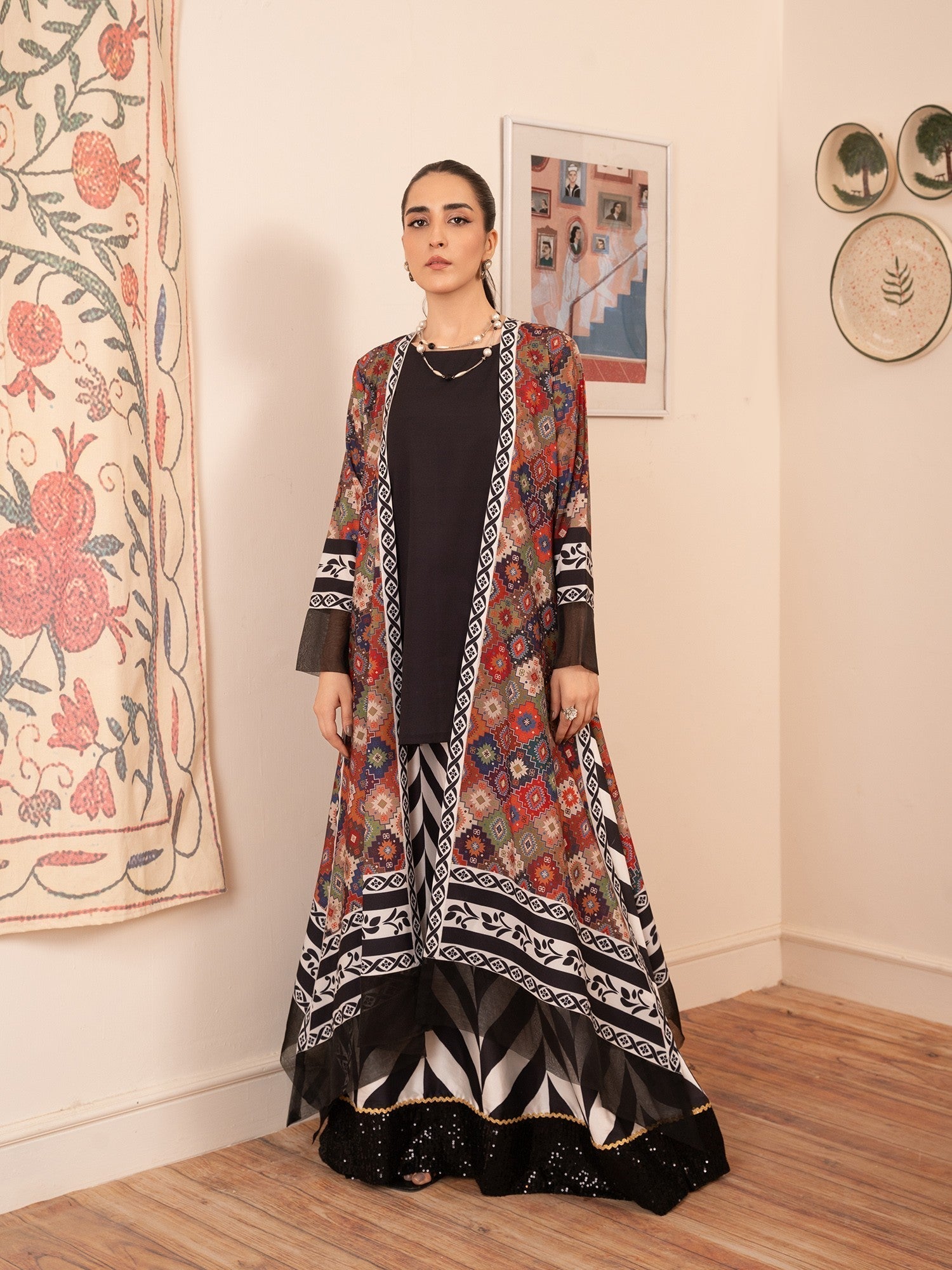 Stitch Vibes Geometric Shrug Women 2pcs