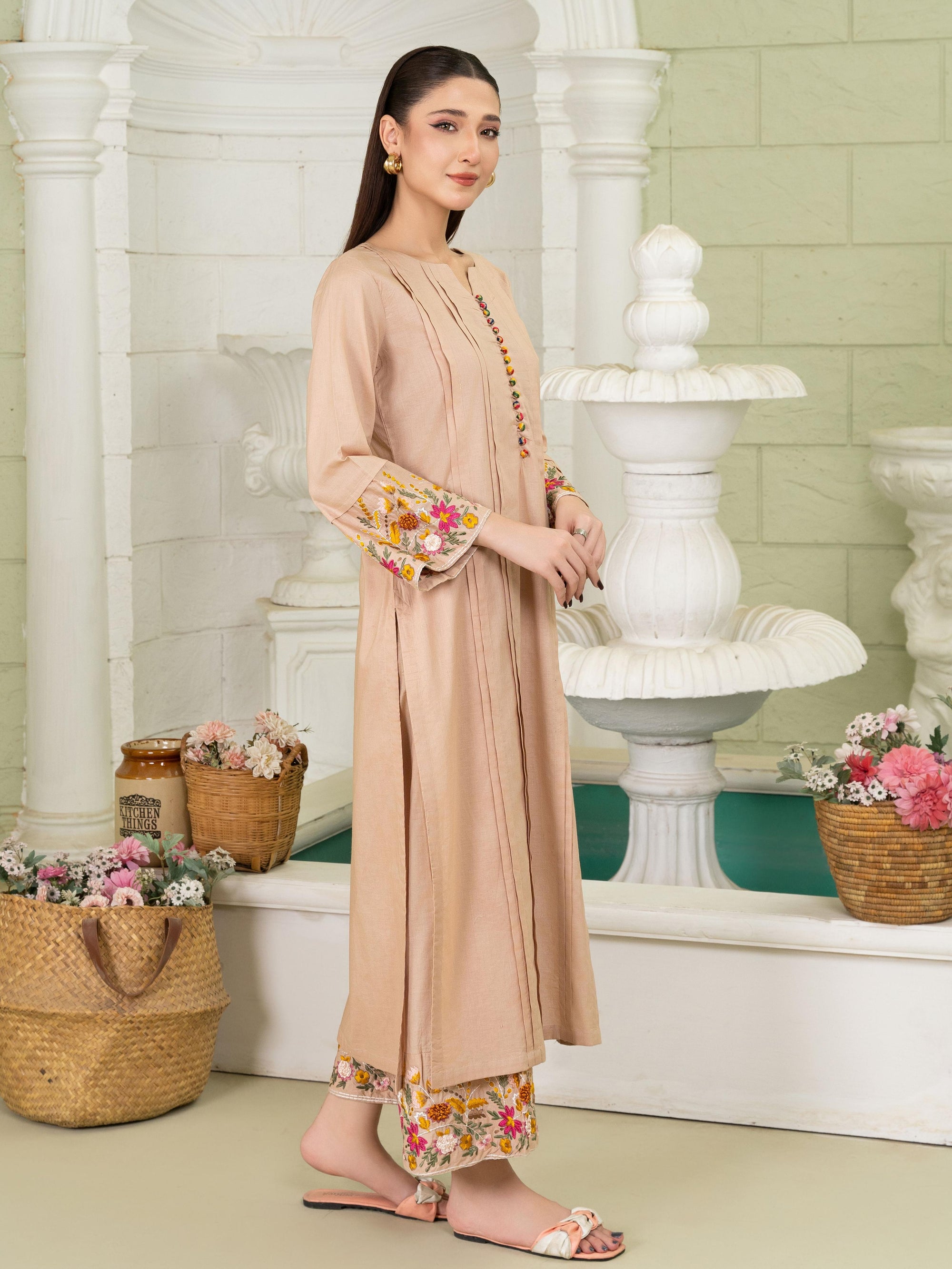 Sahibas By Mirza Gulejahan Beige Women 2pcs