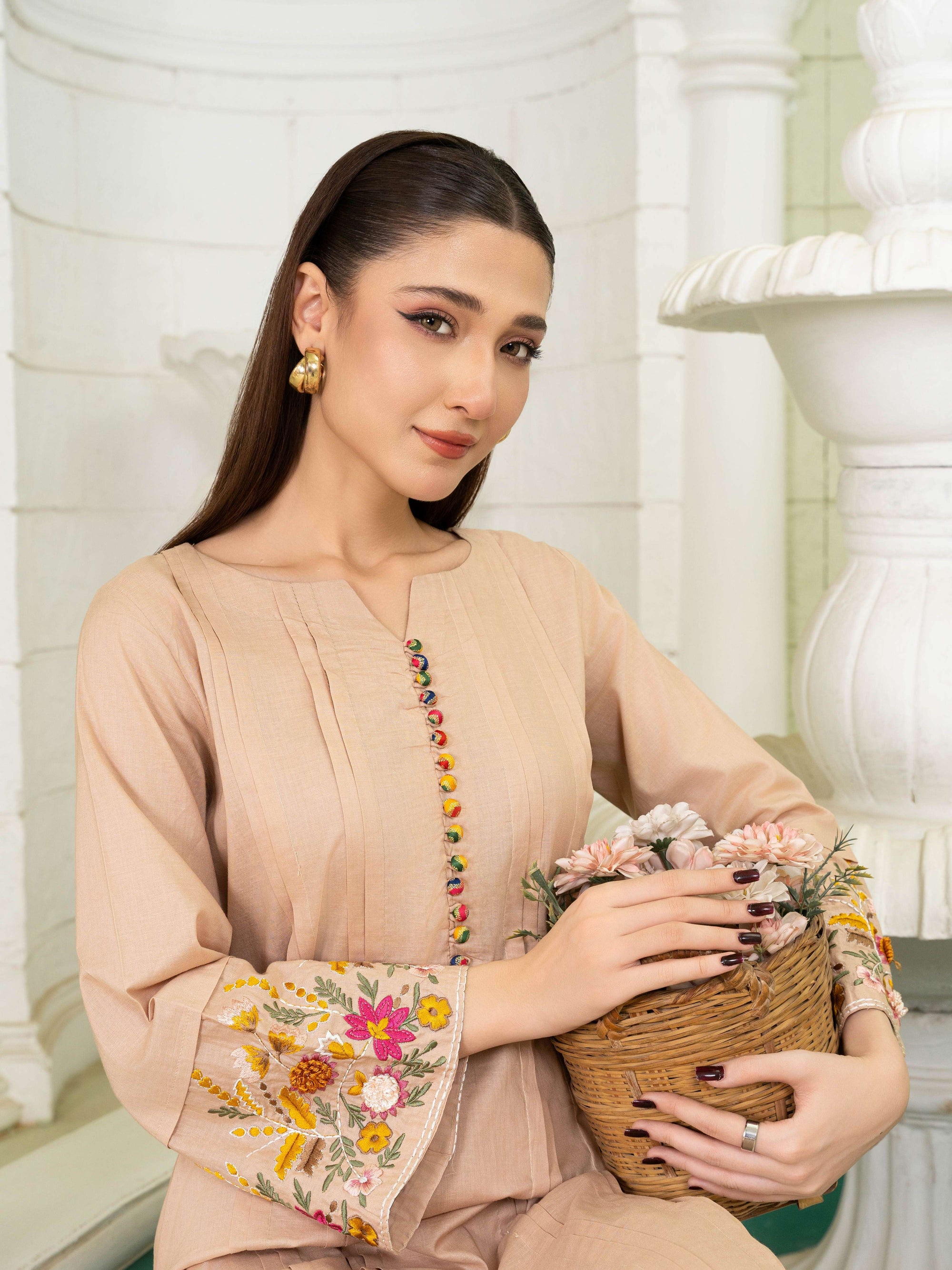 Sahibas By Mirza Gulejahan Beige Women 2pcs