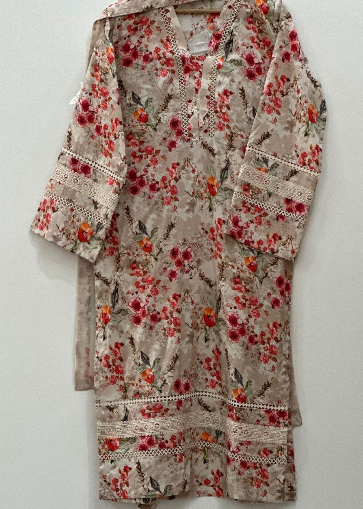 Ayesha B beige suit (flower) Women 3pcs