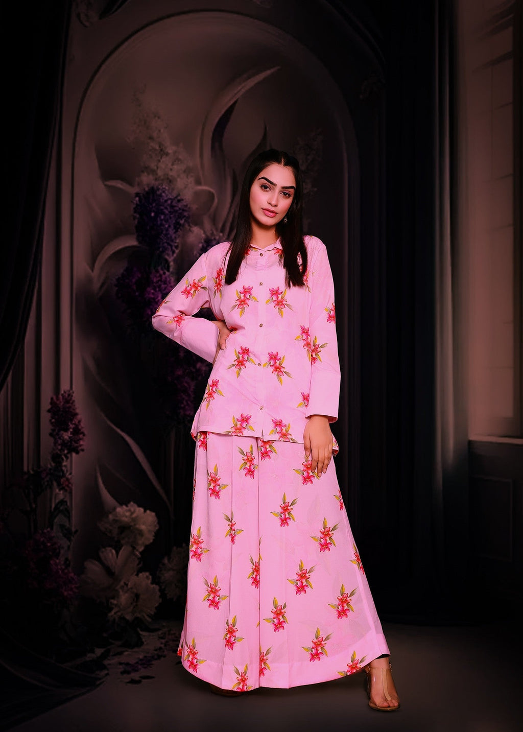 Stitch Vibes Pink Tulip Women 2pcs