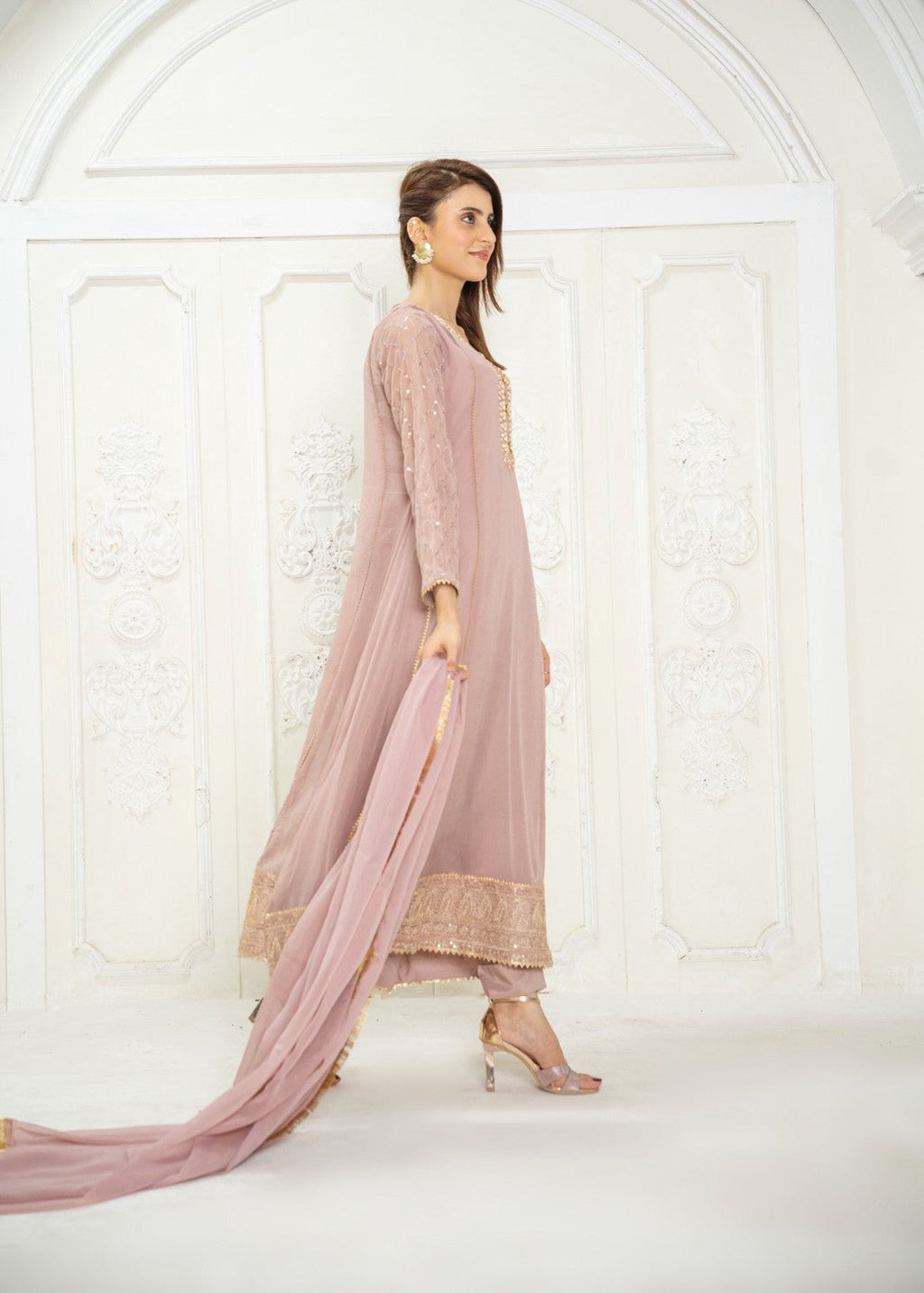 Manahils PISHWAS 123 MAJESTIC ALLURE LILAC Women 3pcs