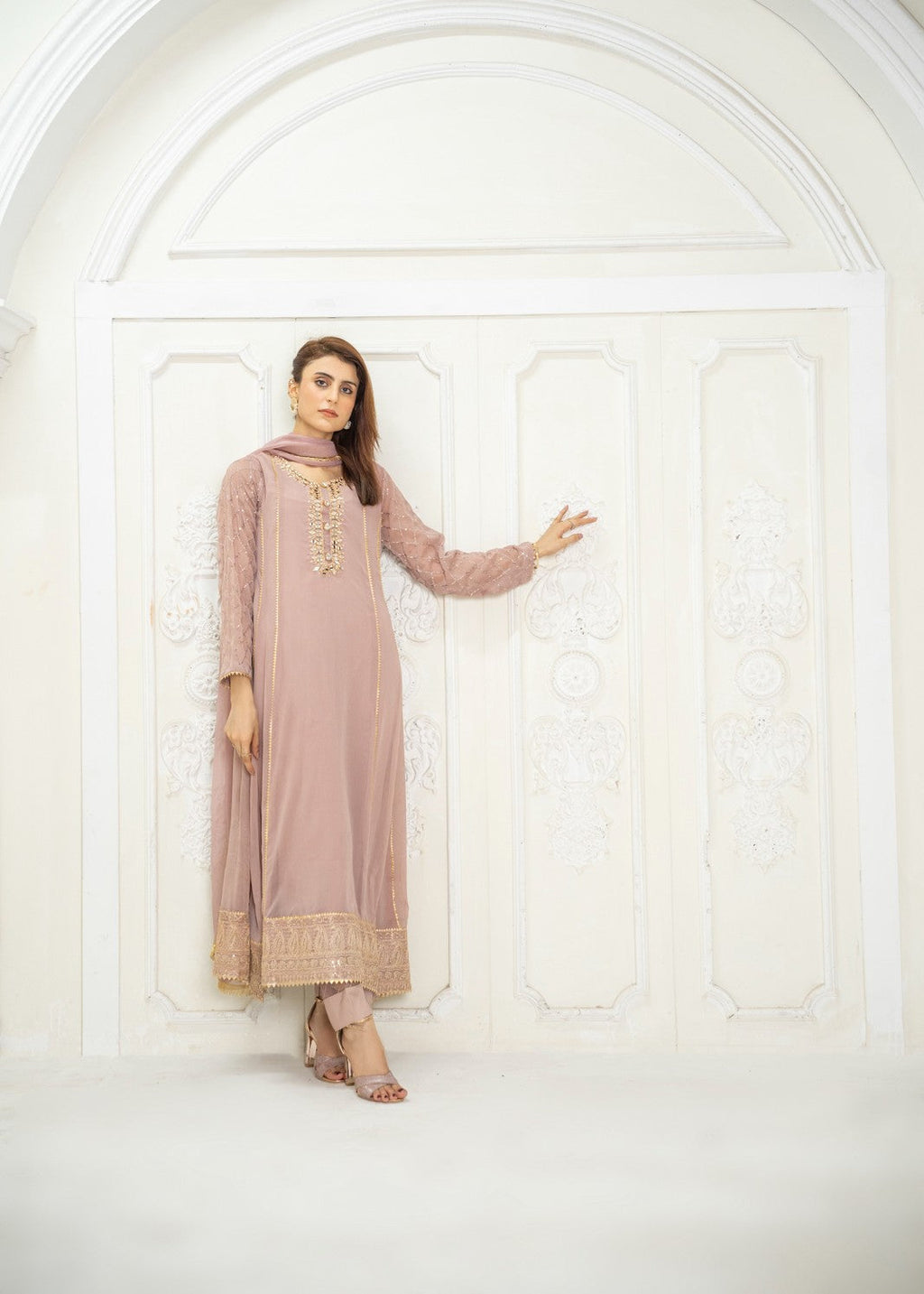 Manahils PISHWAS 123 MAJESTIC ALLURE LILAC Women 3pcs