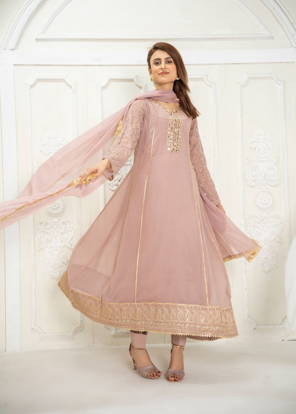 Manahils PISHWAS 123 MAJESTIC ALLURE LILAC Women 3pcs