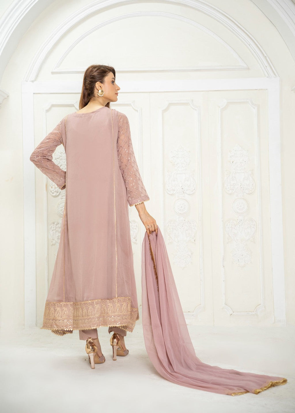 Manahils PISHWAS 123 MAJESTIC ALLURE LILAC Women 3pcs