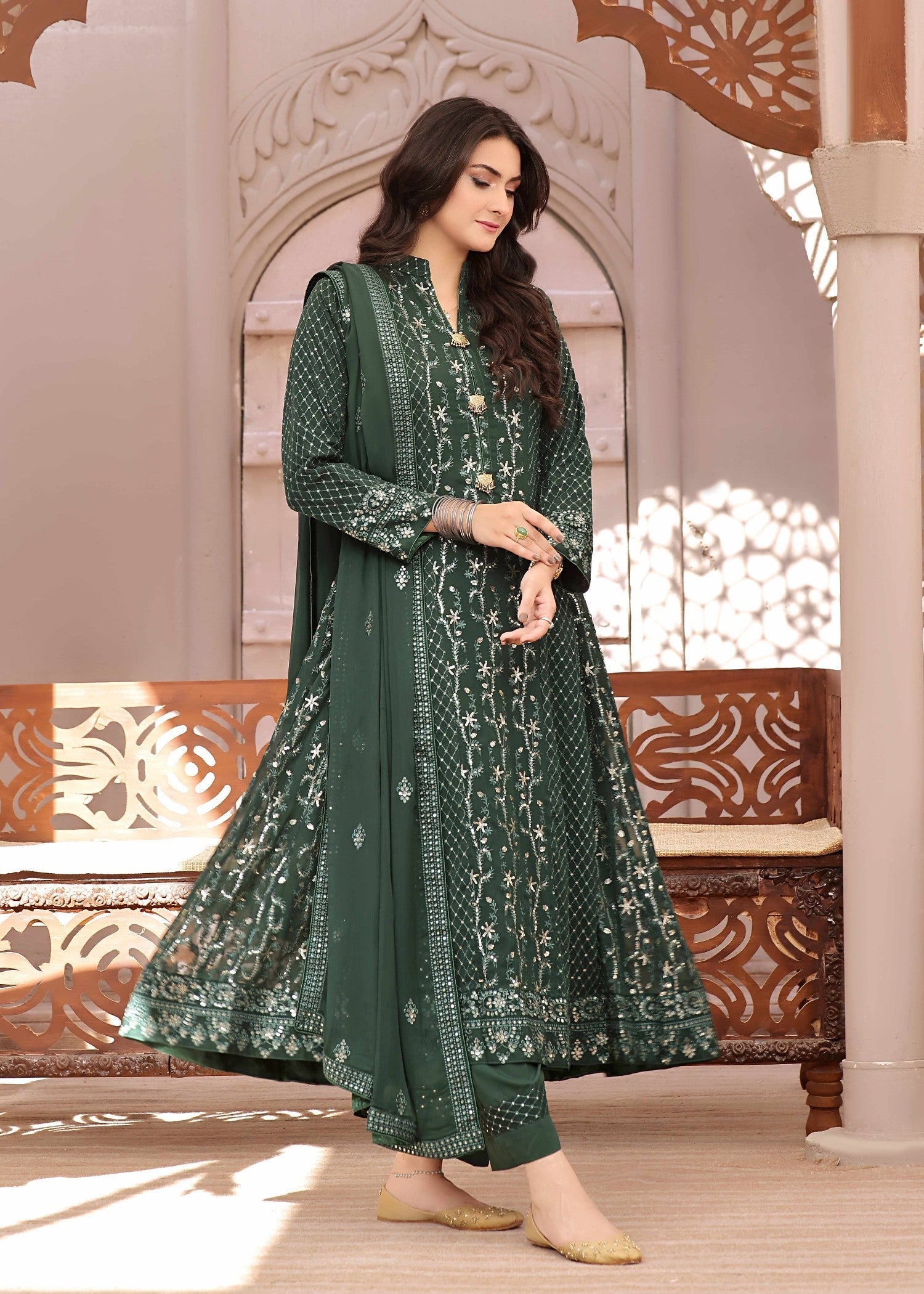 Adam's Couture bahar bottle green Women 3pcs