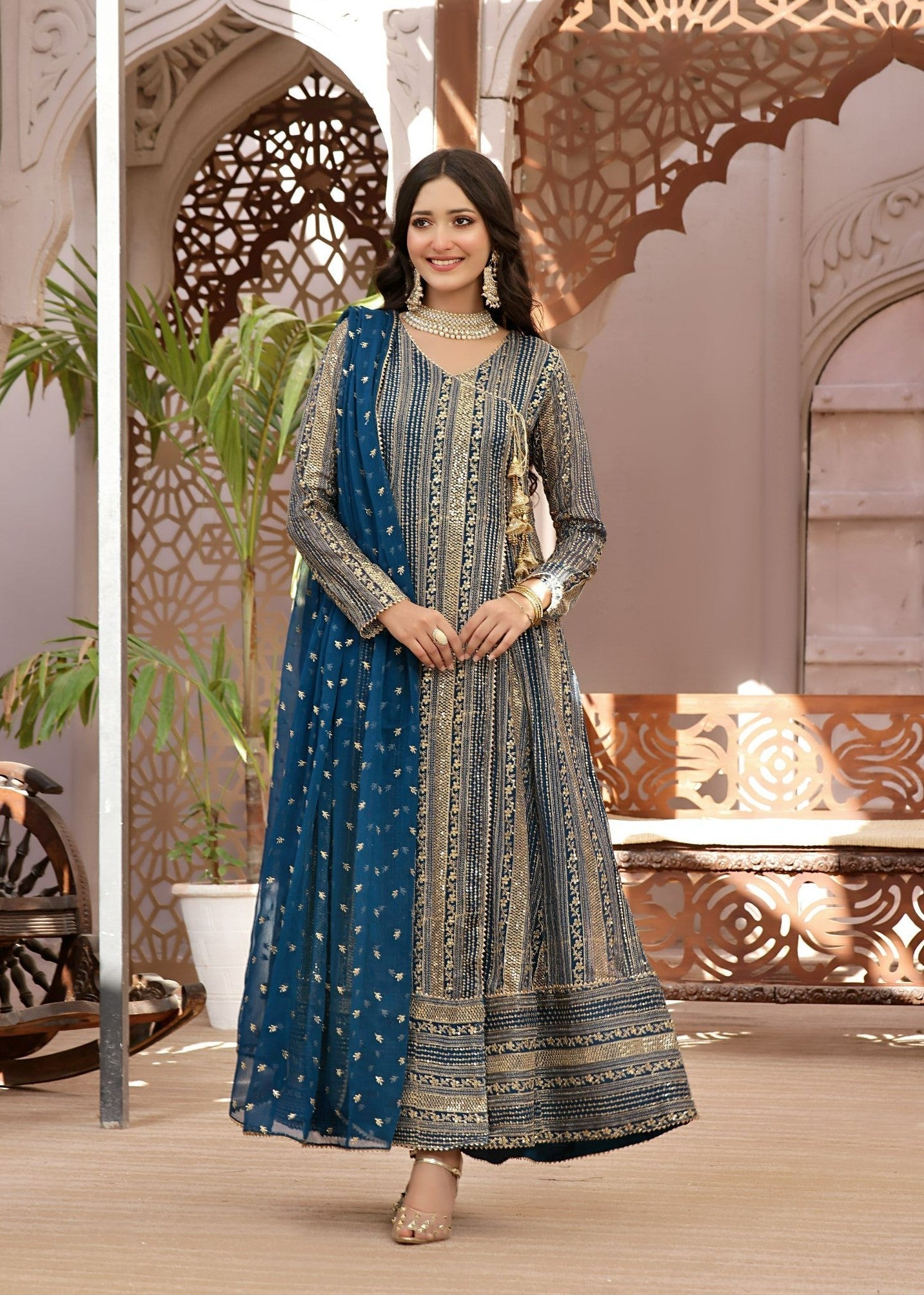 Ayesha Closet Saajan Blue Aura Women 3pcs