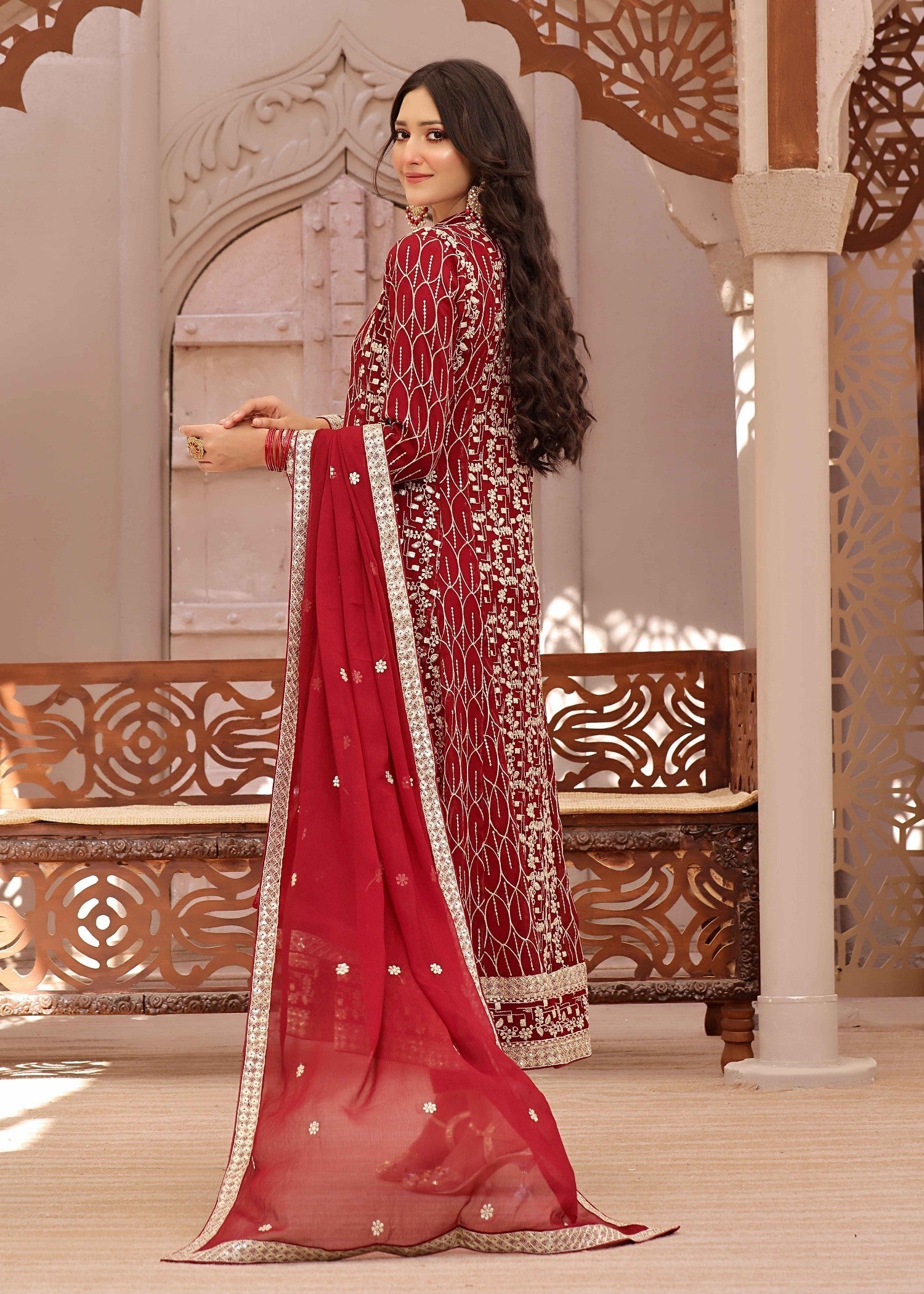 Adam's Couture sawal maroon Women 3pcs