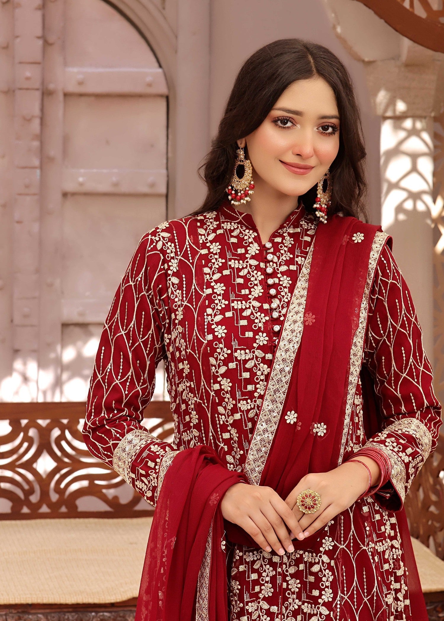 Adam's Couture sawal maroon Women 3pcs