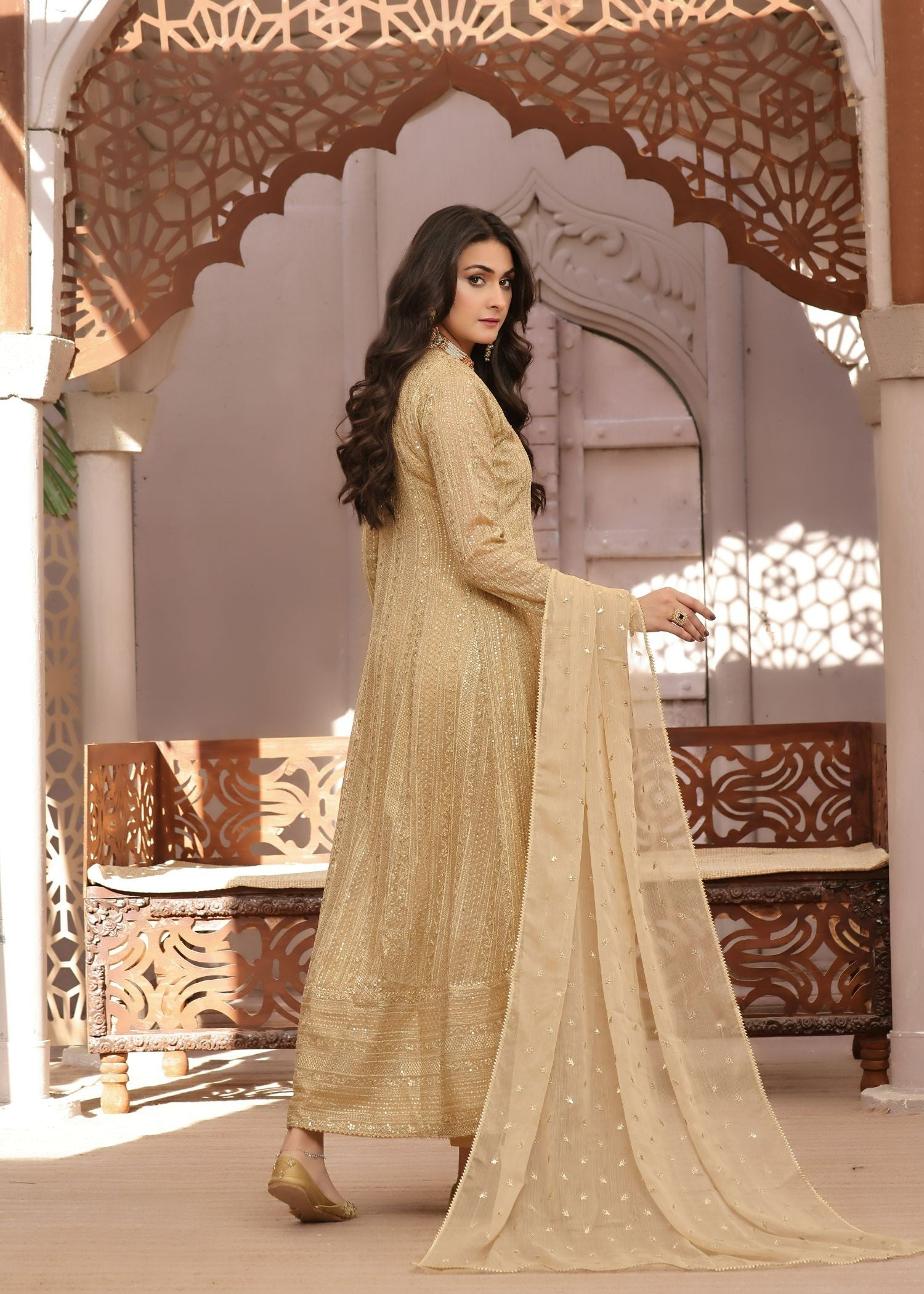 Ayesha Closet Saajan Gold Glitter Women 3pcs
