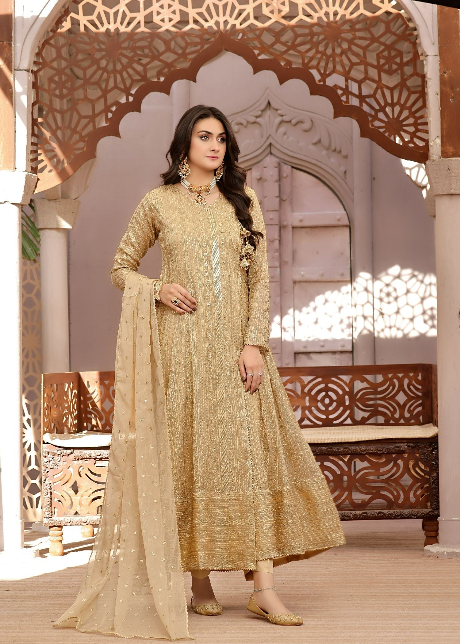Ayesha Closet Saajan Gold Glitter Women 3pcs