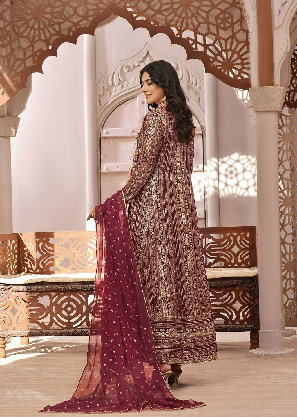 Ayesha Closet Saajan Maroon Tint Women 3pcs