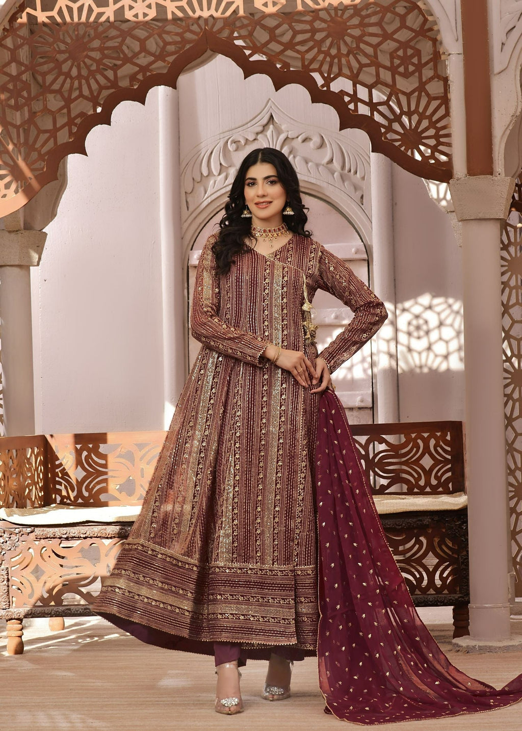 Ayesha Closet Saajan Maroon Tint Women 3pcs