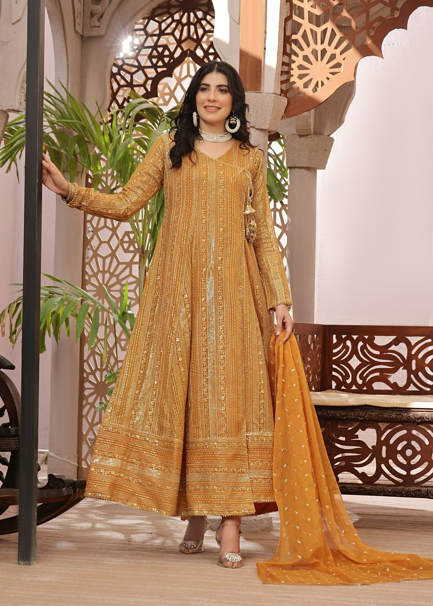 Ayesha Closet Saajan Mustard Tone Women 3pcs
