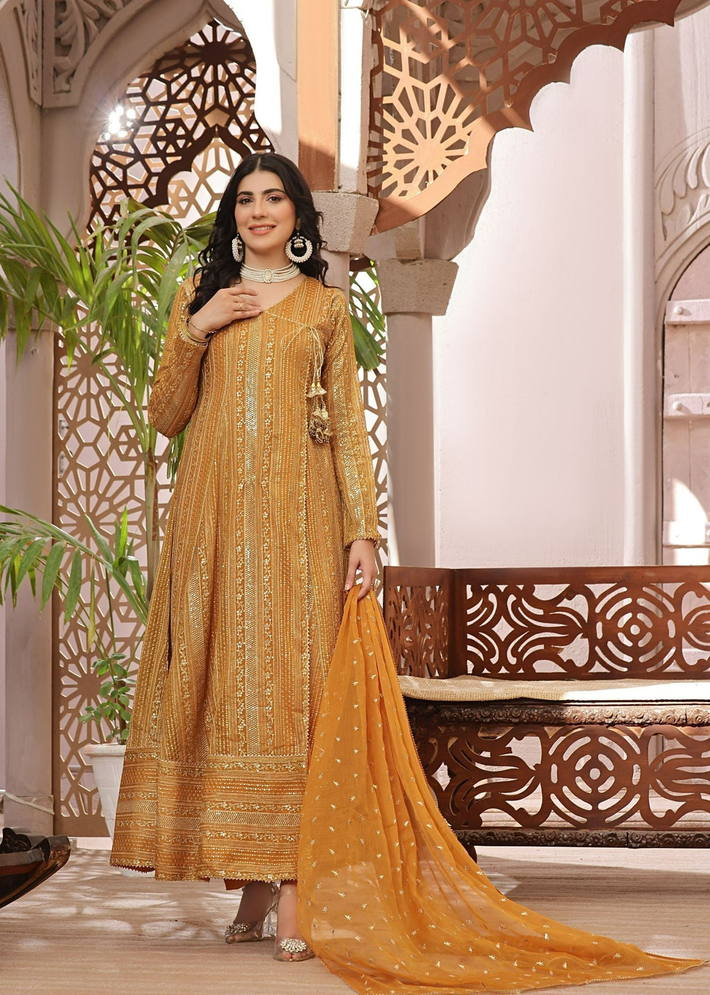 Ayesha Closet Saajan Mustard Tone Women 3pcs