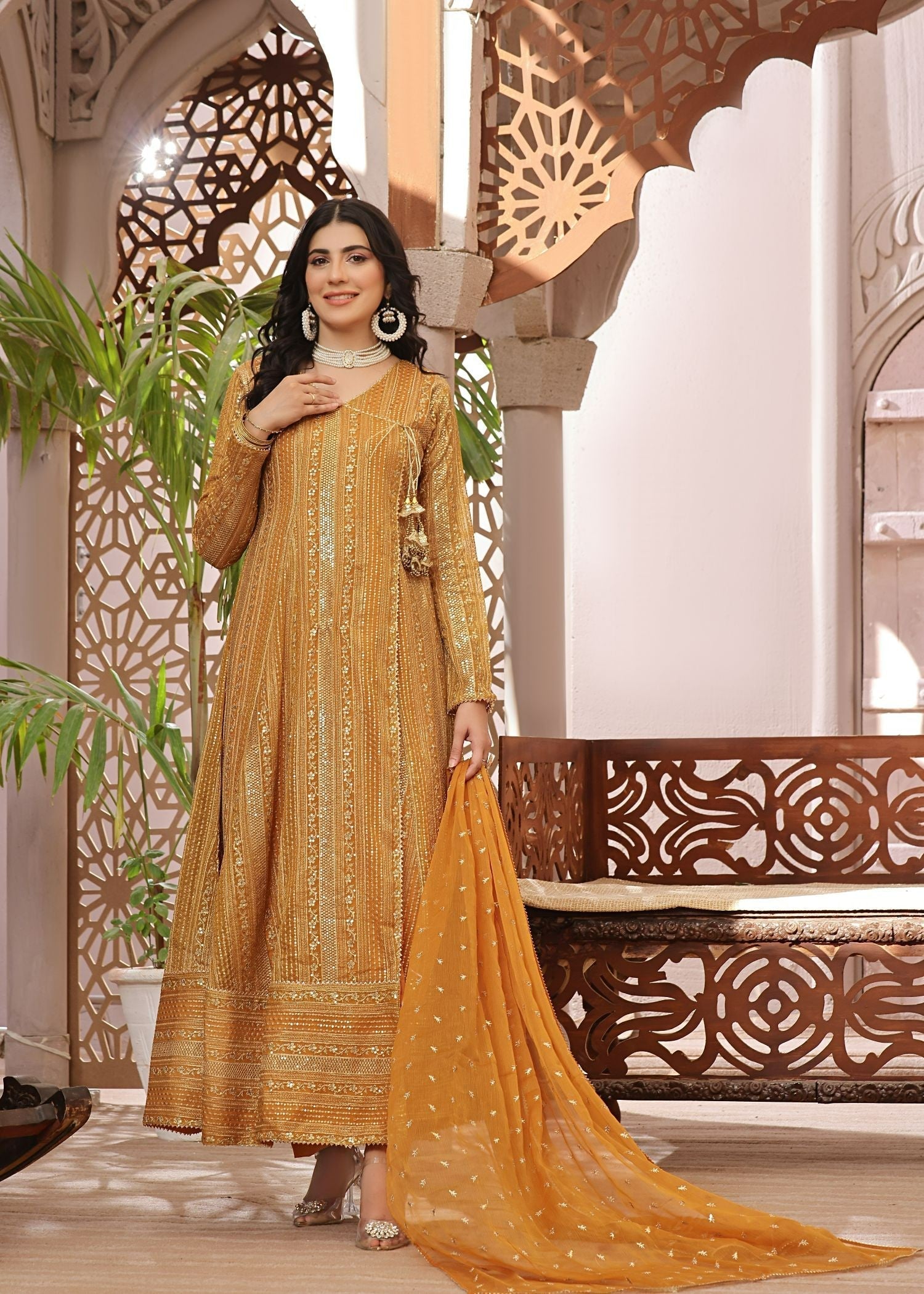 Ayesha Closet Saajan Mustard Tone Women 3pcs