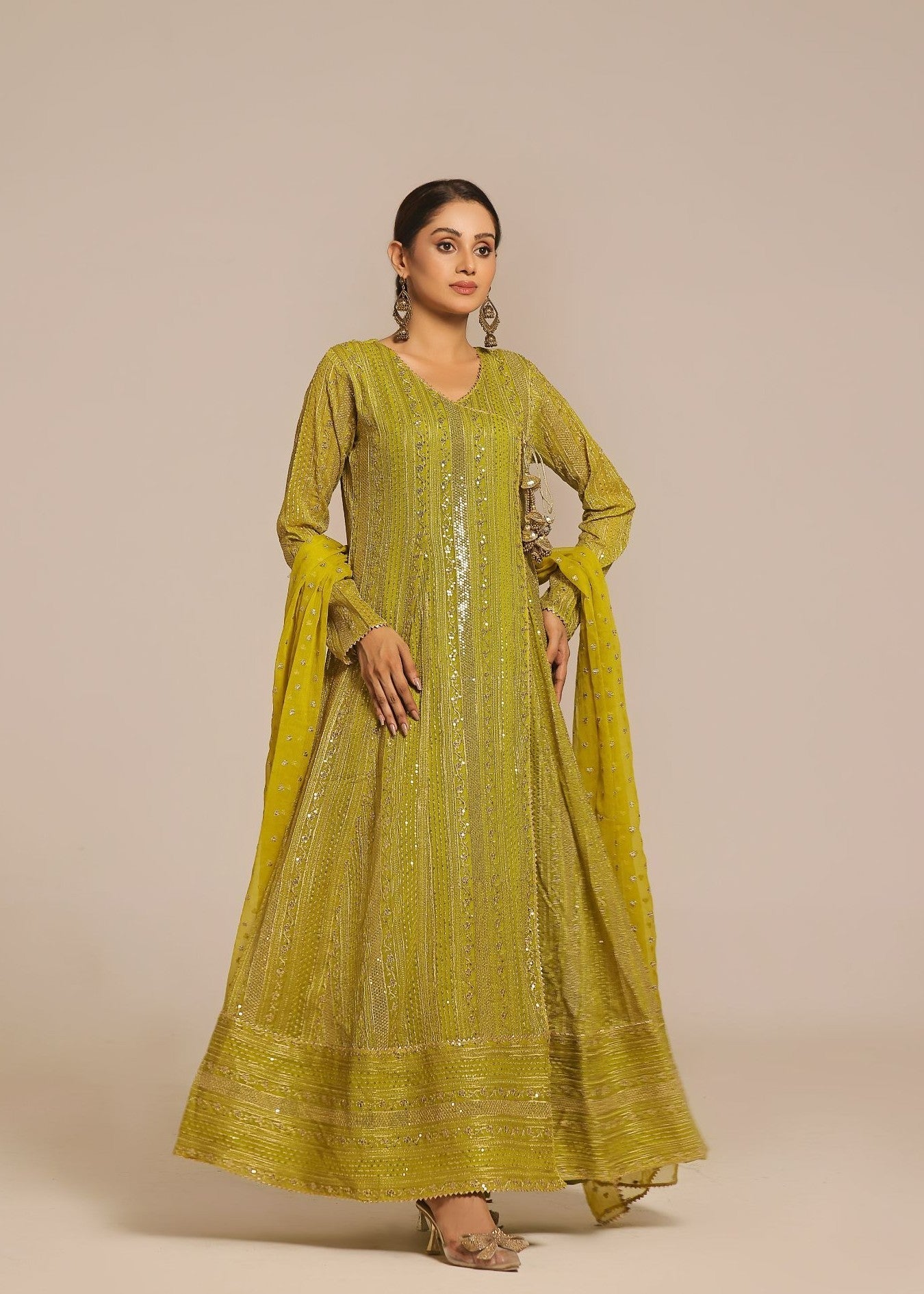Ayesha Closet Saajan Olive Charm Women 3pcs