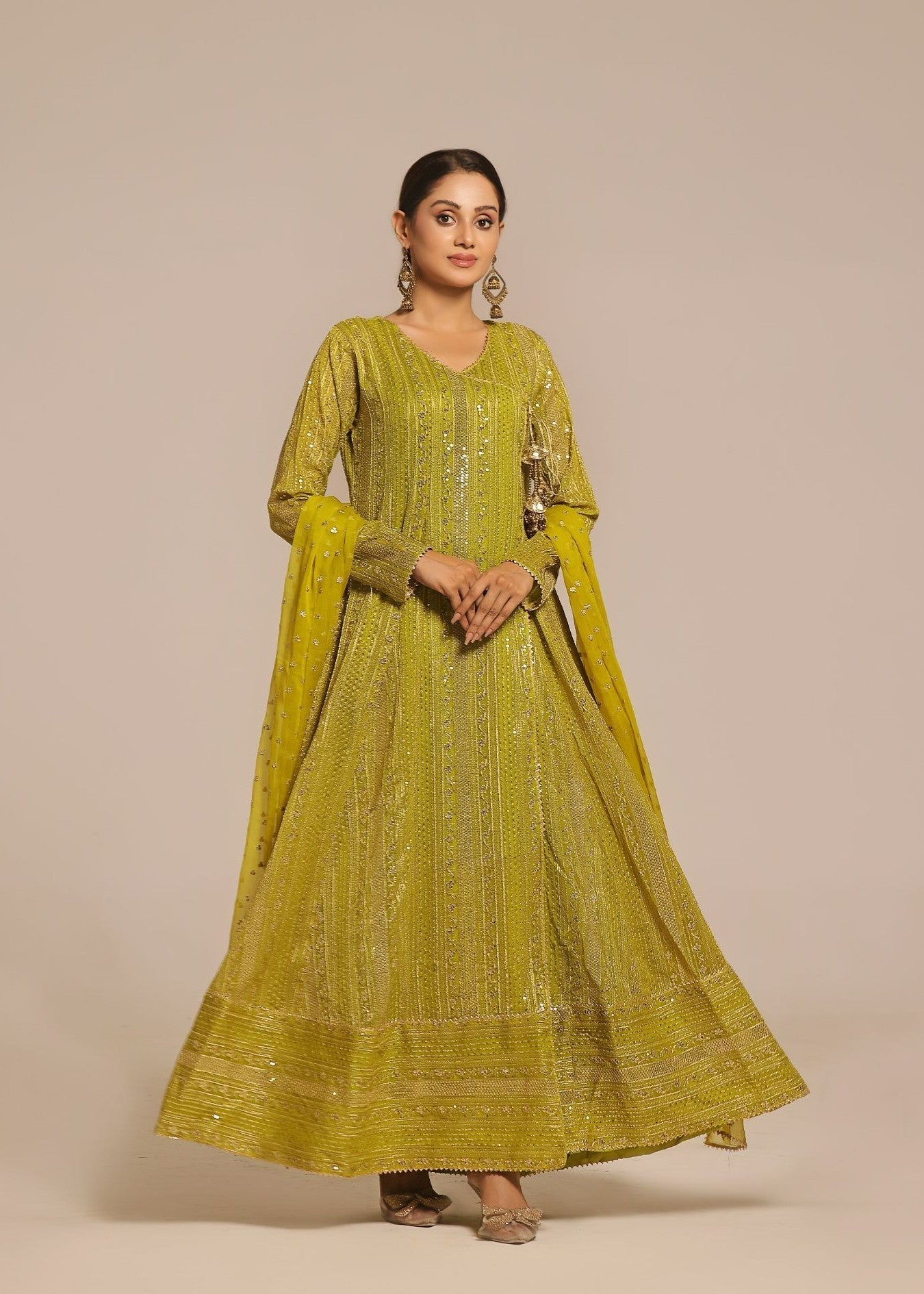 Ayesha Closet Saajan Olive Charm Women 3pcs