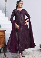 Ayesha Closet Anooshay Gul Aubergine Women 3pcs