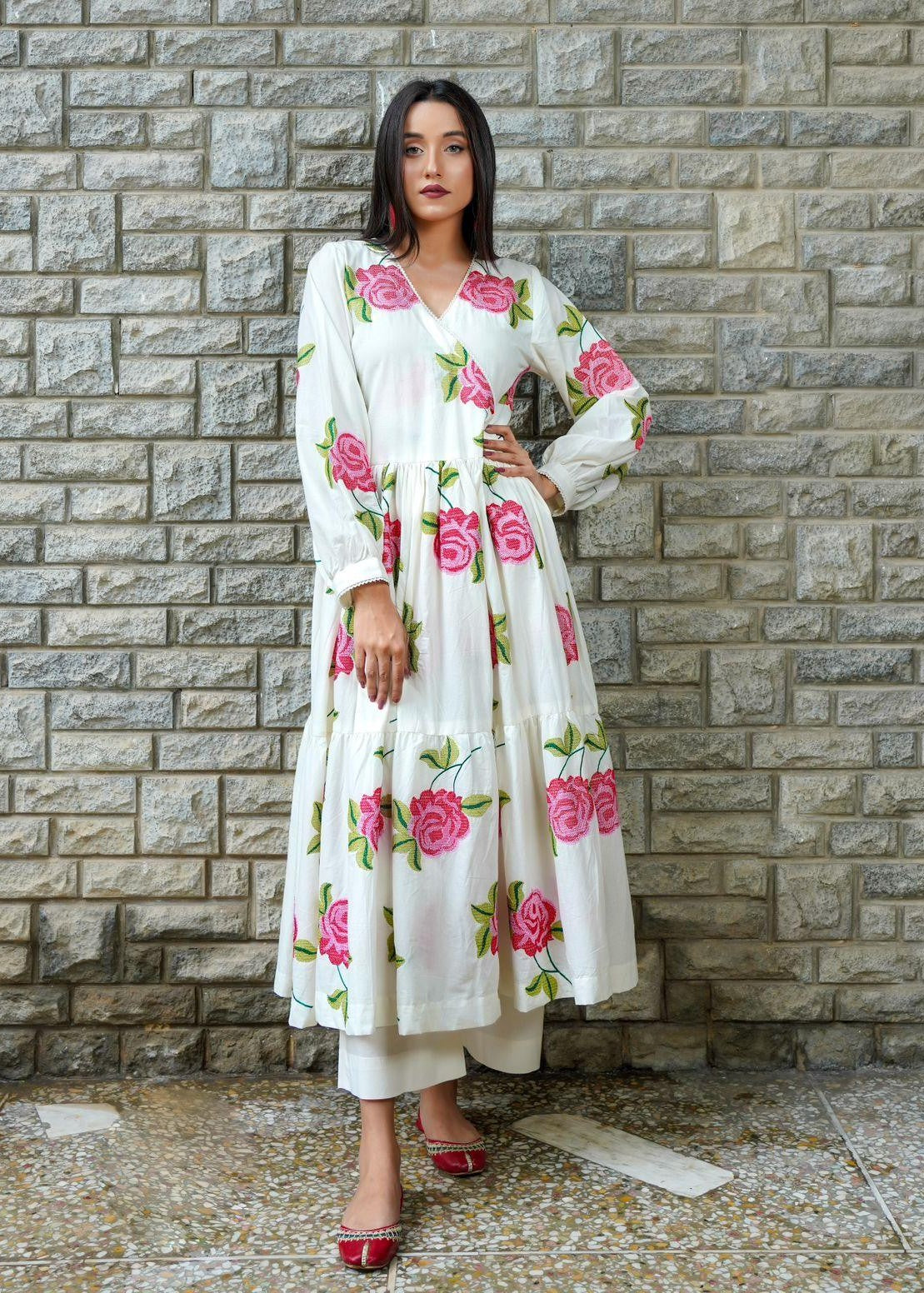 Akhrot Clothing White Primrose Women 2pcs