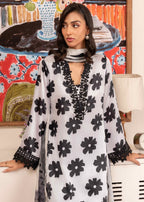 Four Season Boutique Mah e Meer Silk White Women 3pcs