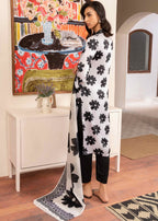 Four Season Boutique Mah e Meer Silk White Women 3pcs