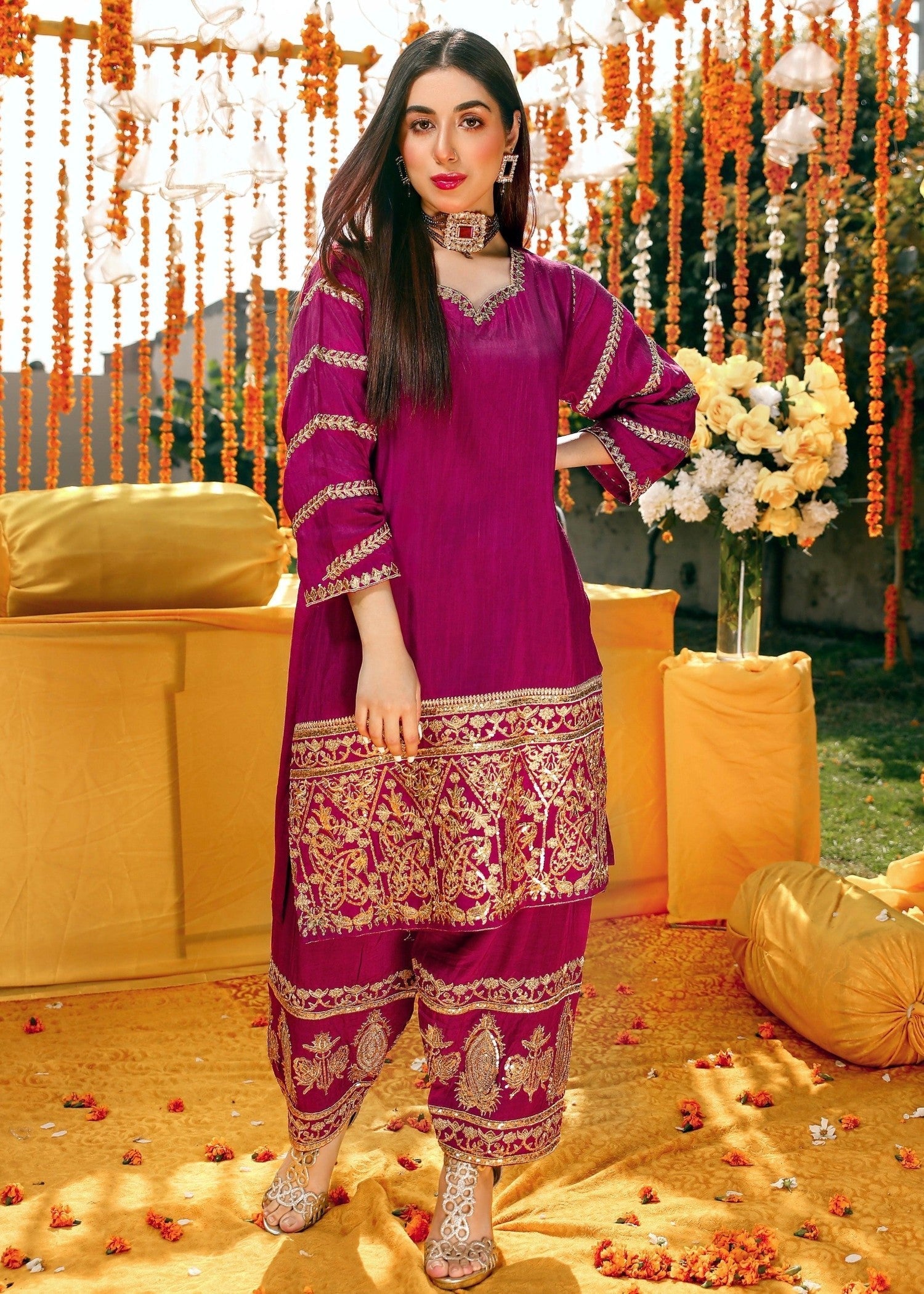 Akhrot Clothing ST Magenta Suit Women 2pcs