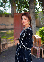 Akhrot Clothing Black White Eid Suit Women 3pcs