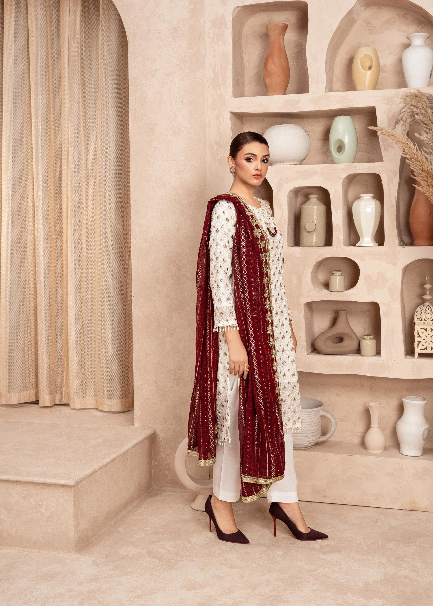 Rangoon Clothing Mahrunisa Maroon Women 3pcs