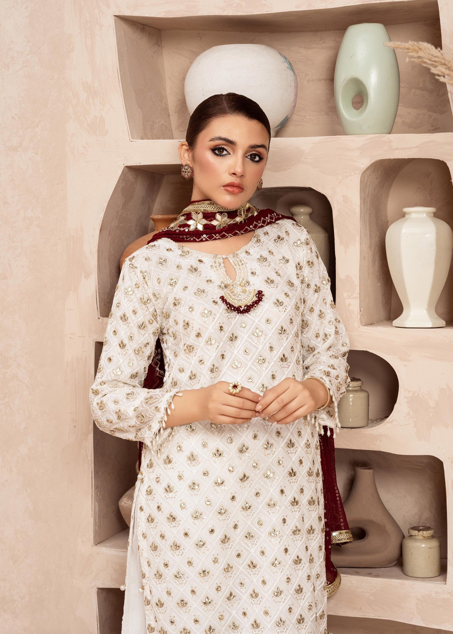 Rangoon Clothing Mahrunisa Maroon Women 3pcs