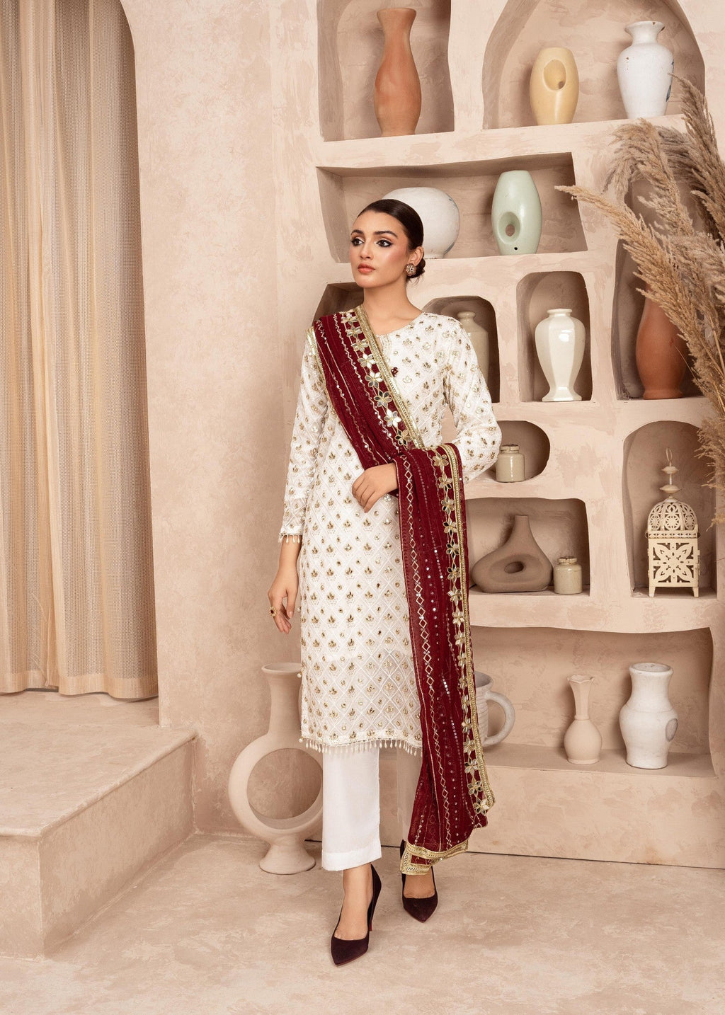 Rangoon Clothing Mahrunisa Maroon Women 3pcs