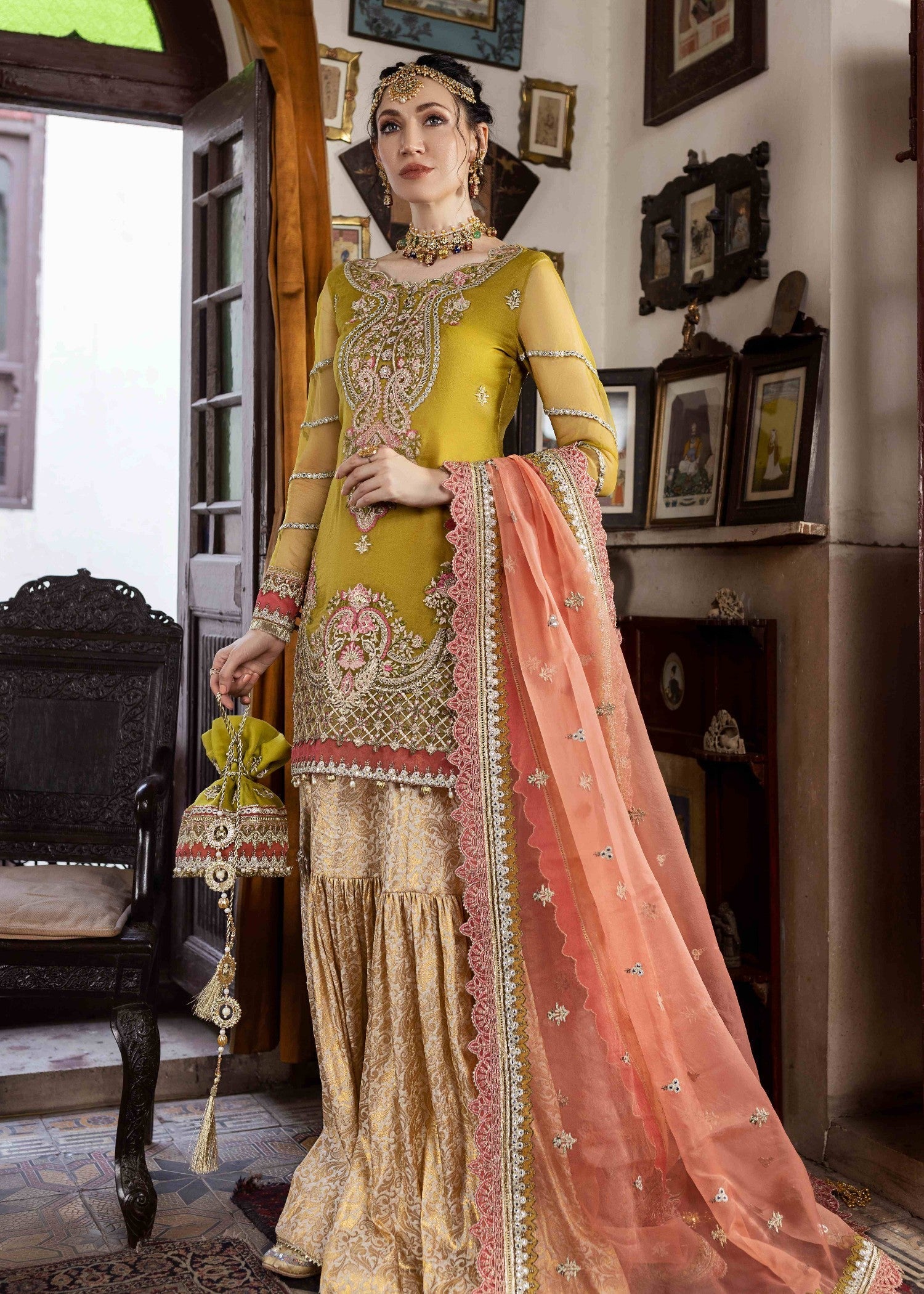 Meem Designs Aanchal Olive Green 03 Women 4pcs