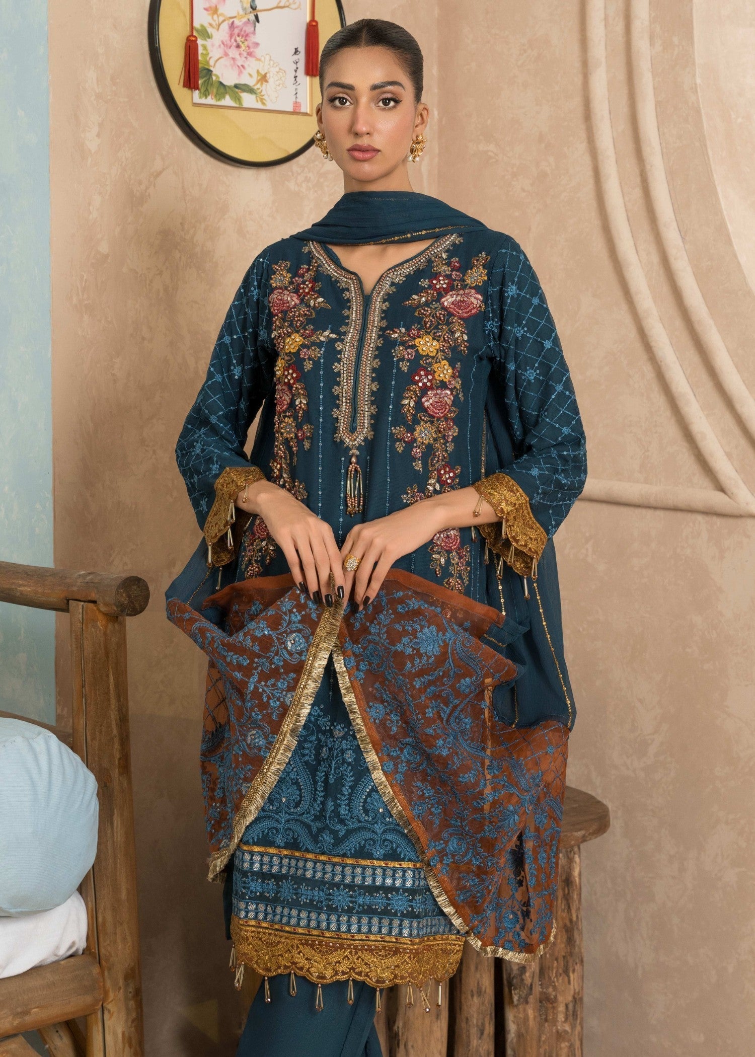 Four Season Boutique MHENAZ BLUE Women 3pcs