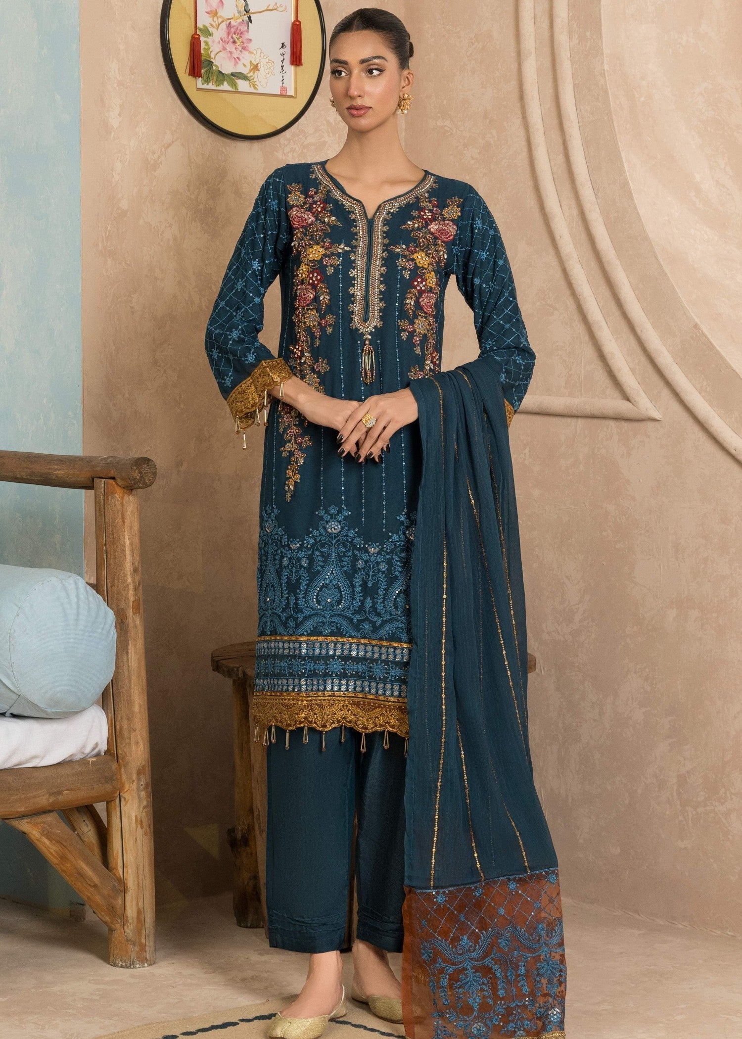Four Season Boutique MHENAZ BLUE Women 3pcs