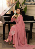 Hemstitch Blush Pink Women 3pcs