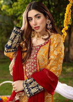 Akhrot Clothing Mustard Eid Gharara Suit Women 3pcs