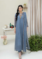 Pehnawa By Bin Akram’s The Rose Radiance Grey Chiffon Women 3pcs