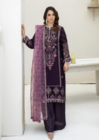 Pehnawa By Bin Akram’s Royal Purple Chiffon Women 3pcs