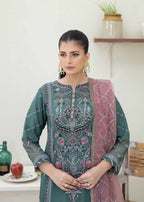 Pehnawa By Bin Akram’s Royal Green Chiffon Women 3pcs