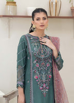 Pehnawa By Bin Akram’s Royal Green Chiffon Women 3pcs