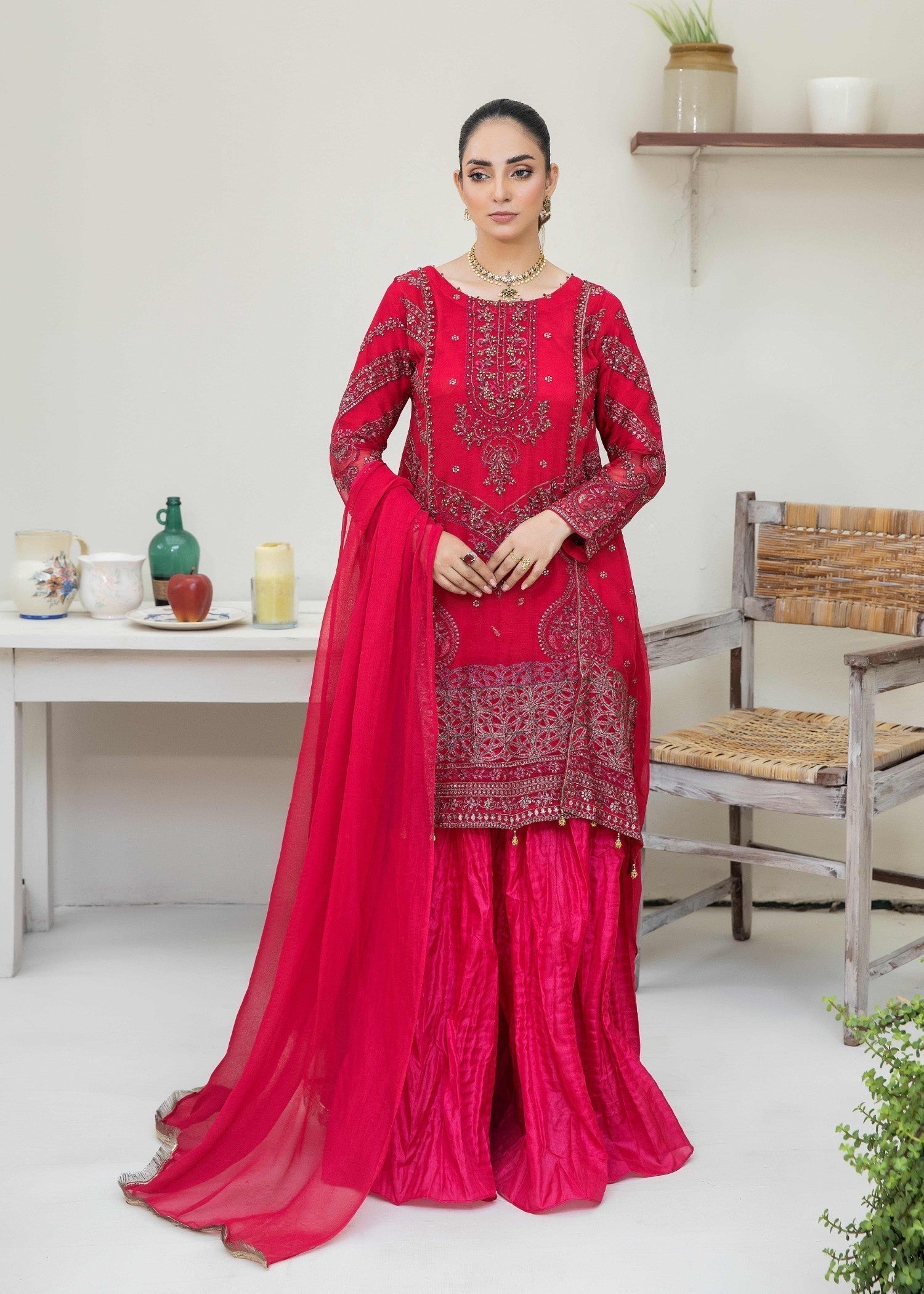 Pehnawa By Bin Akram’s Tail Crushed Chiffon Women 3pcs