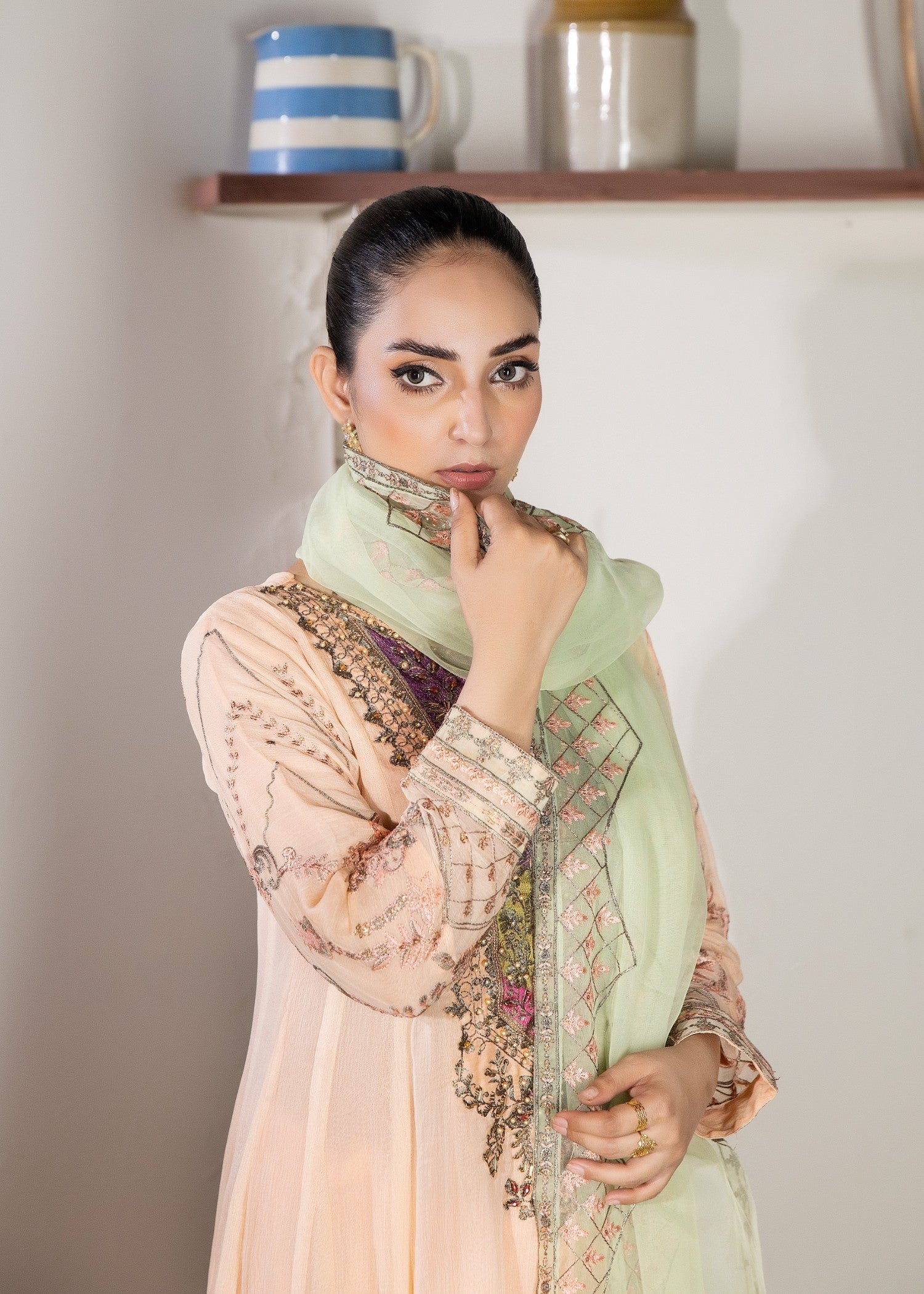 Pehnawa By Bin Akram’s Peach Treat Chiffon Women 3pcs